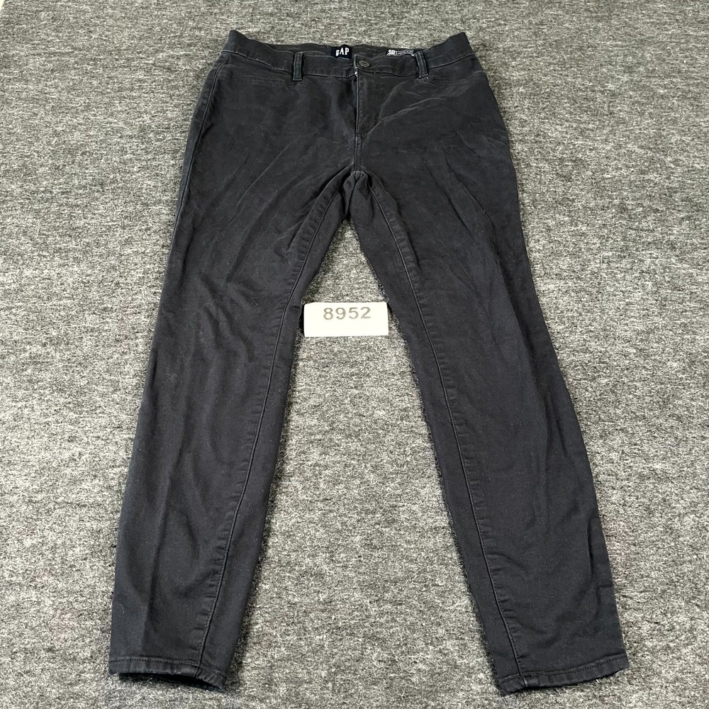 Gap‎ Stretch Skinny Leg Pants Womens 10 Black Flat Front Casual Streetwear